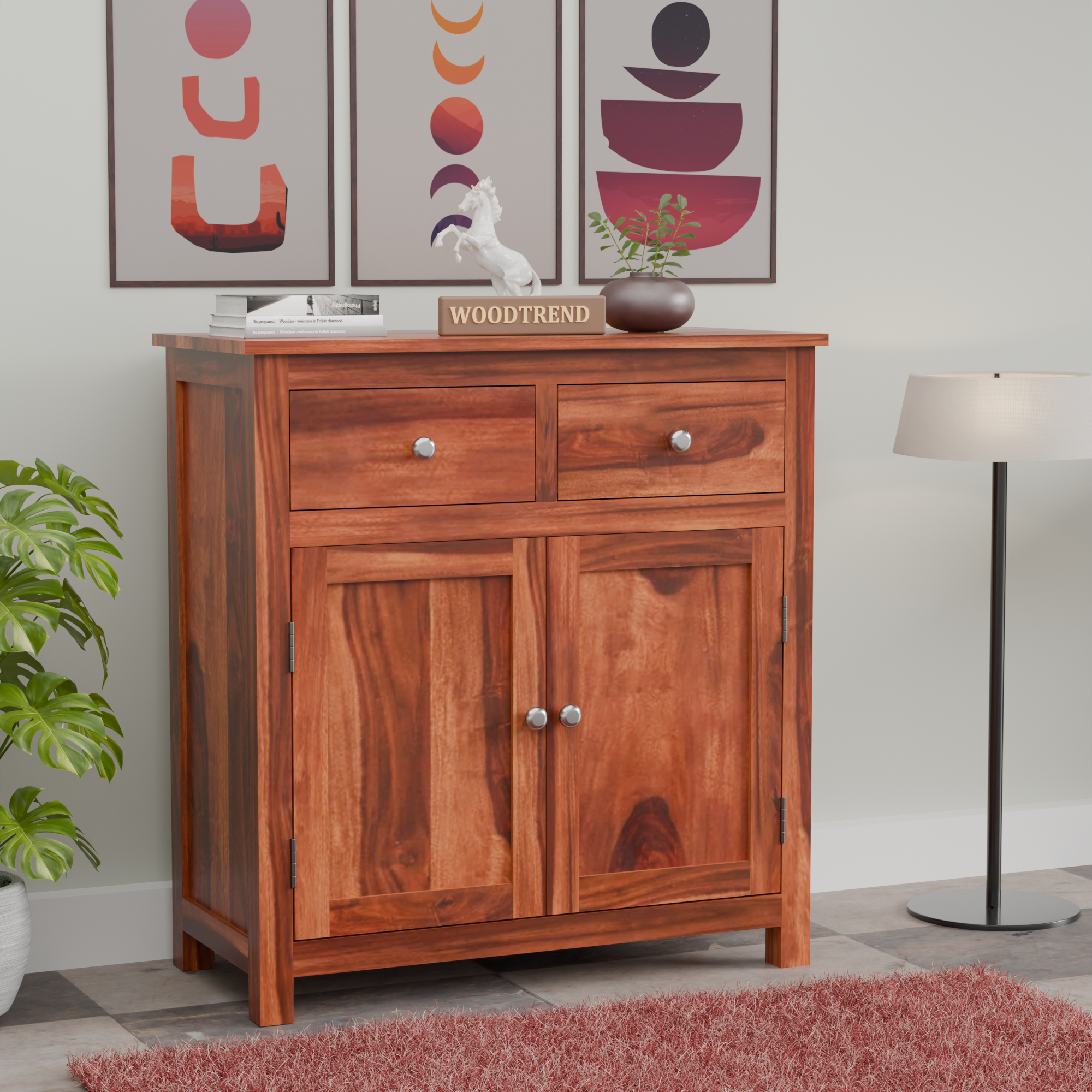 Woodtrend Chests of Drawers with Natural and Walnut Finish