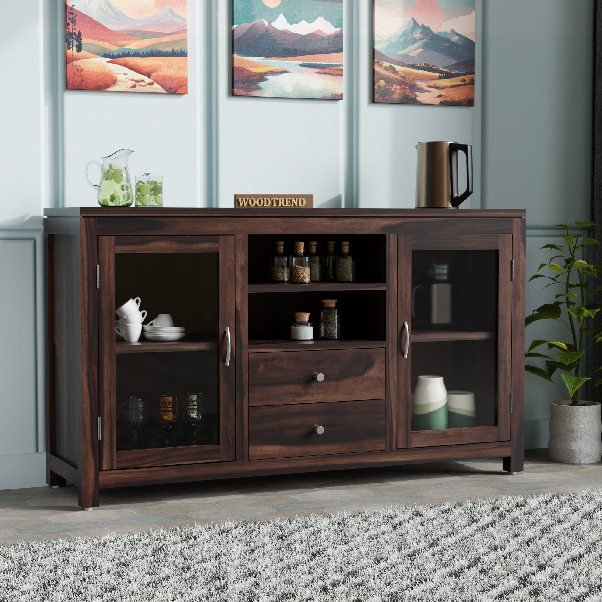 Woodtrend sideboard cabinet Glass Door