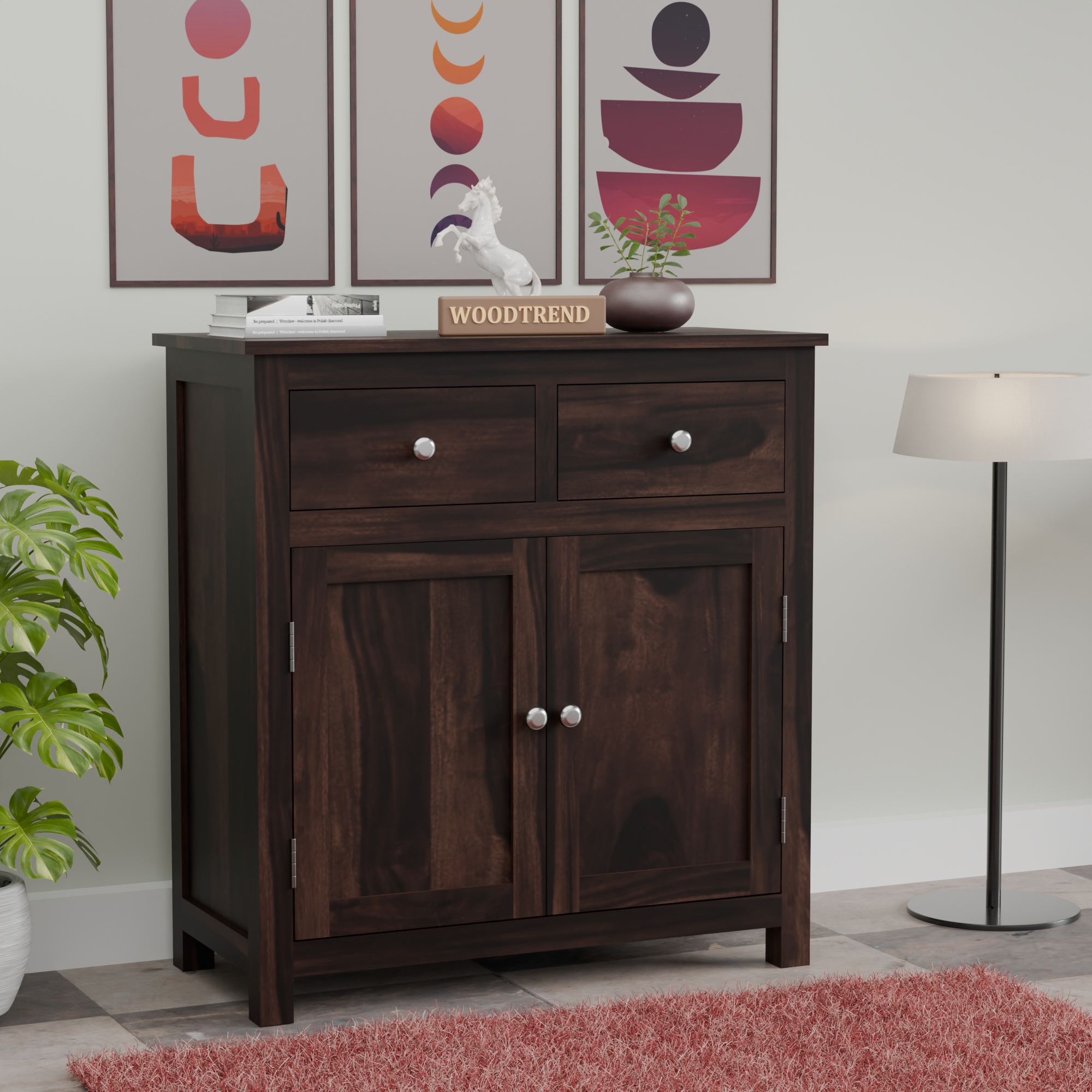 Woodtrend Chests of Drawers with Natural and Walnut Finish