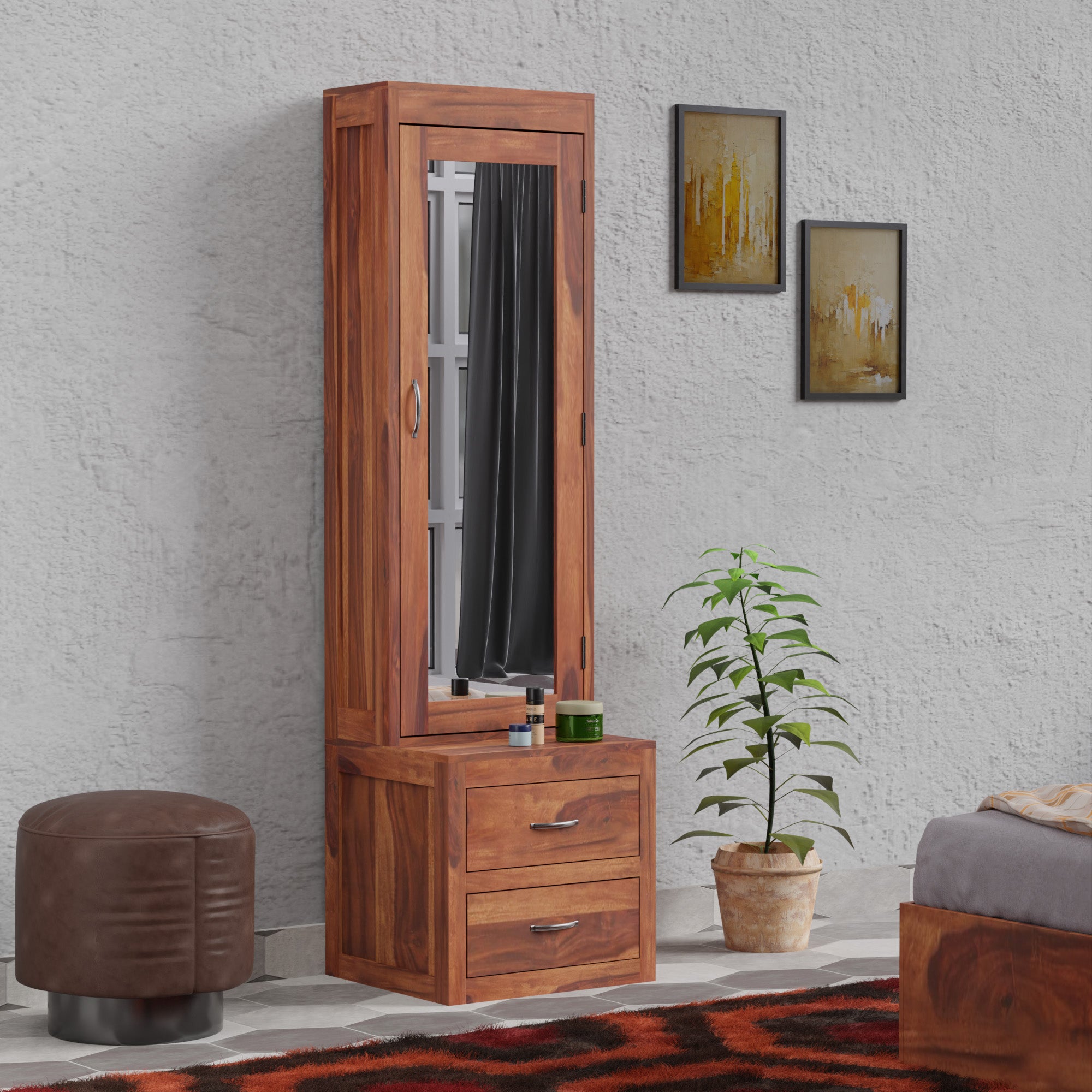 Woodtrend Dressing Table 2 Drawer And 1 Door Storage Living Room