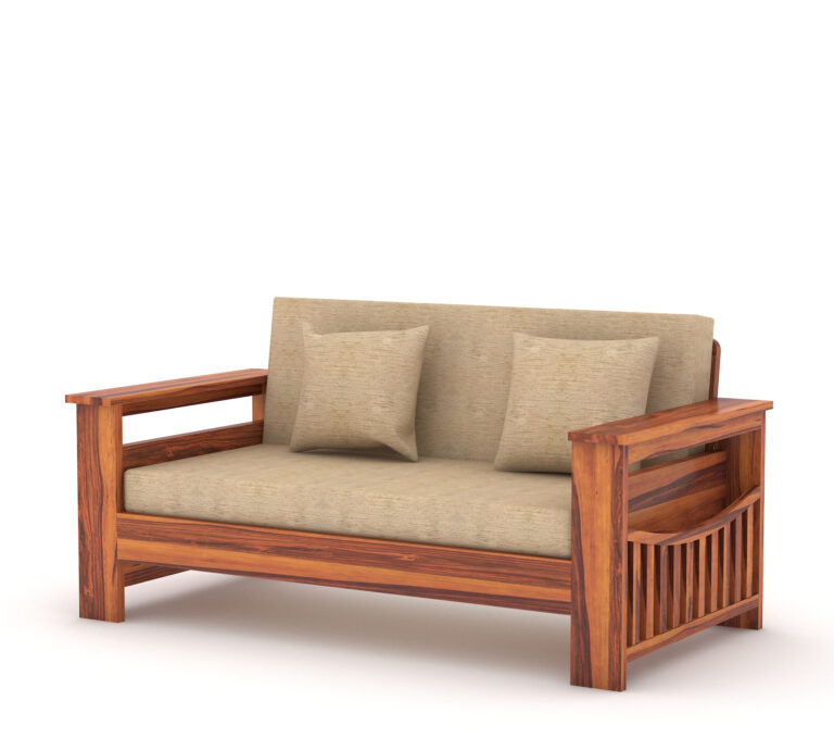 Woodtrend Two Seater Sofa Set with Honey Finish