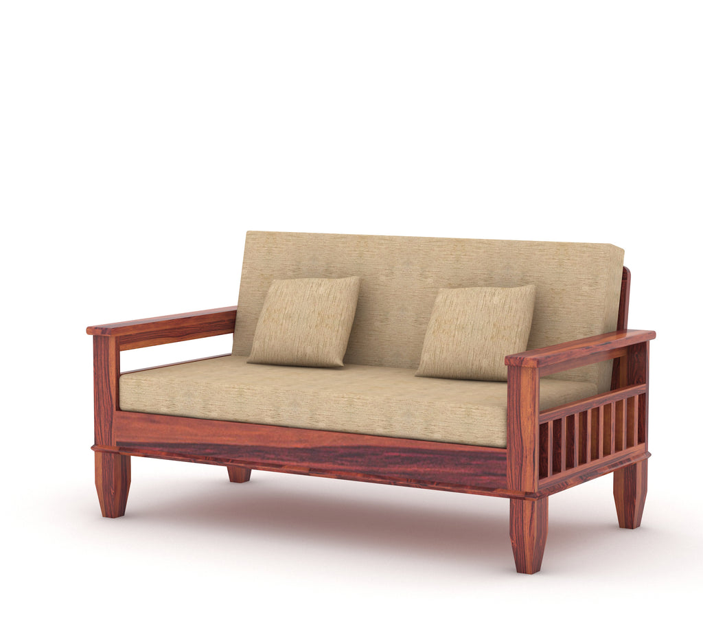 WOODTREND 2 Seater Sofa Set Natural Teak Finish