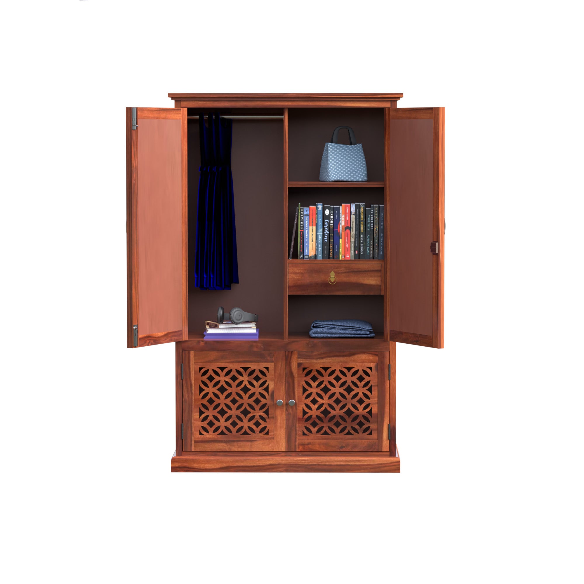 Woodtrend Solid Wood 4 Door Wardrobe
