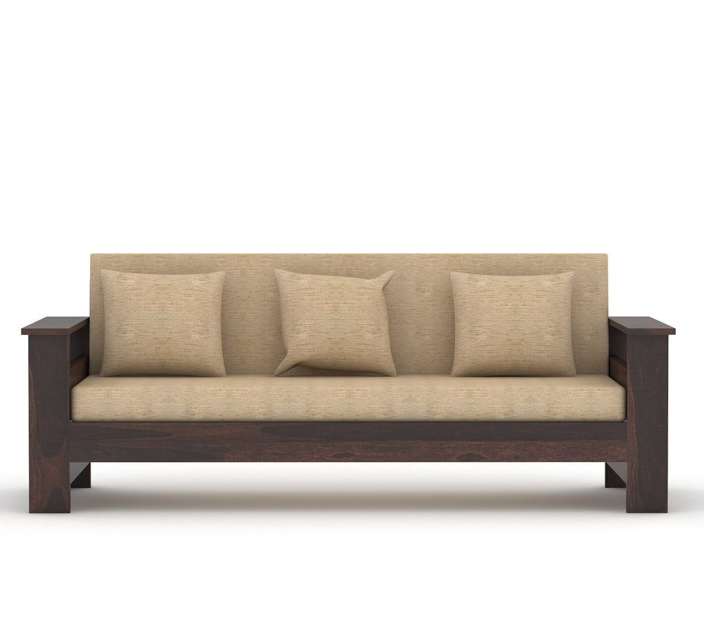 Woodtrend 3 Seater Sofa Set Living Room in walnut Finish