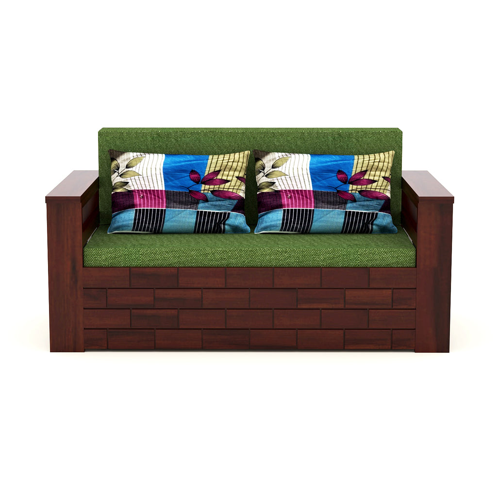 2 Seater sofa cum bed for Living Room Mahogany Finish