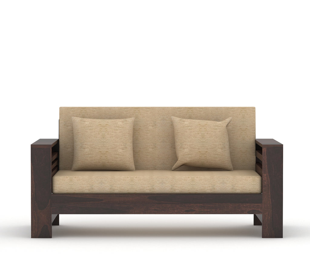 Woodtrend Two Seater Sofa Set in walnut Finish