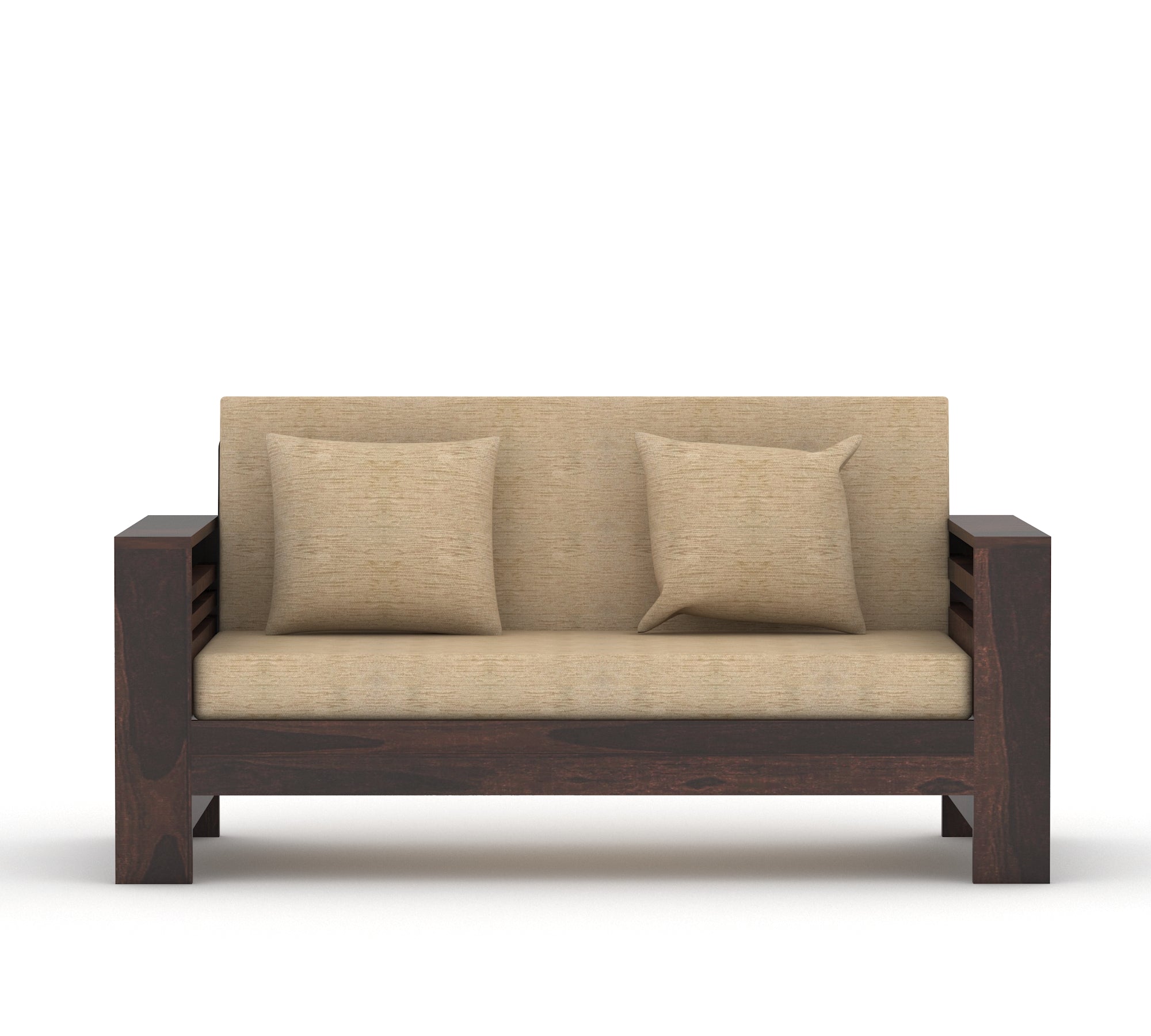 Woodtrend Two Seater Sofa Set in walnut Finish