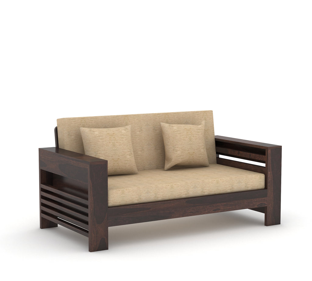 Woodtrend Two Seater Sofa Set in walnut Finish