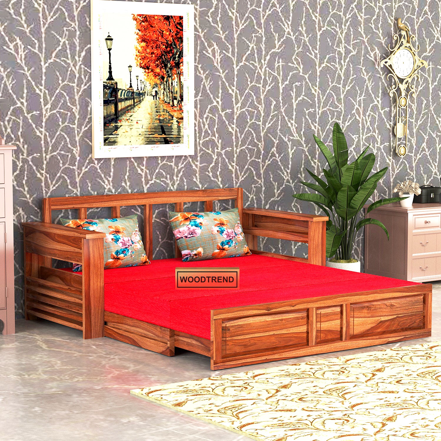 Woodtrend loyan 3 seater Sofa cum bed for living room