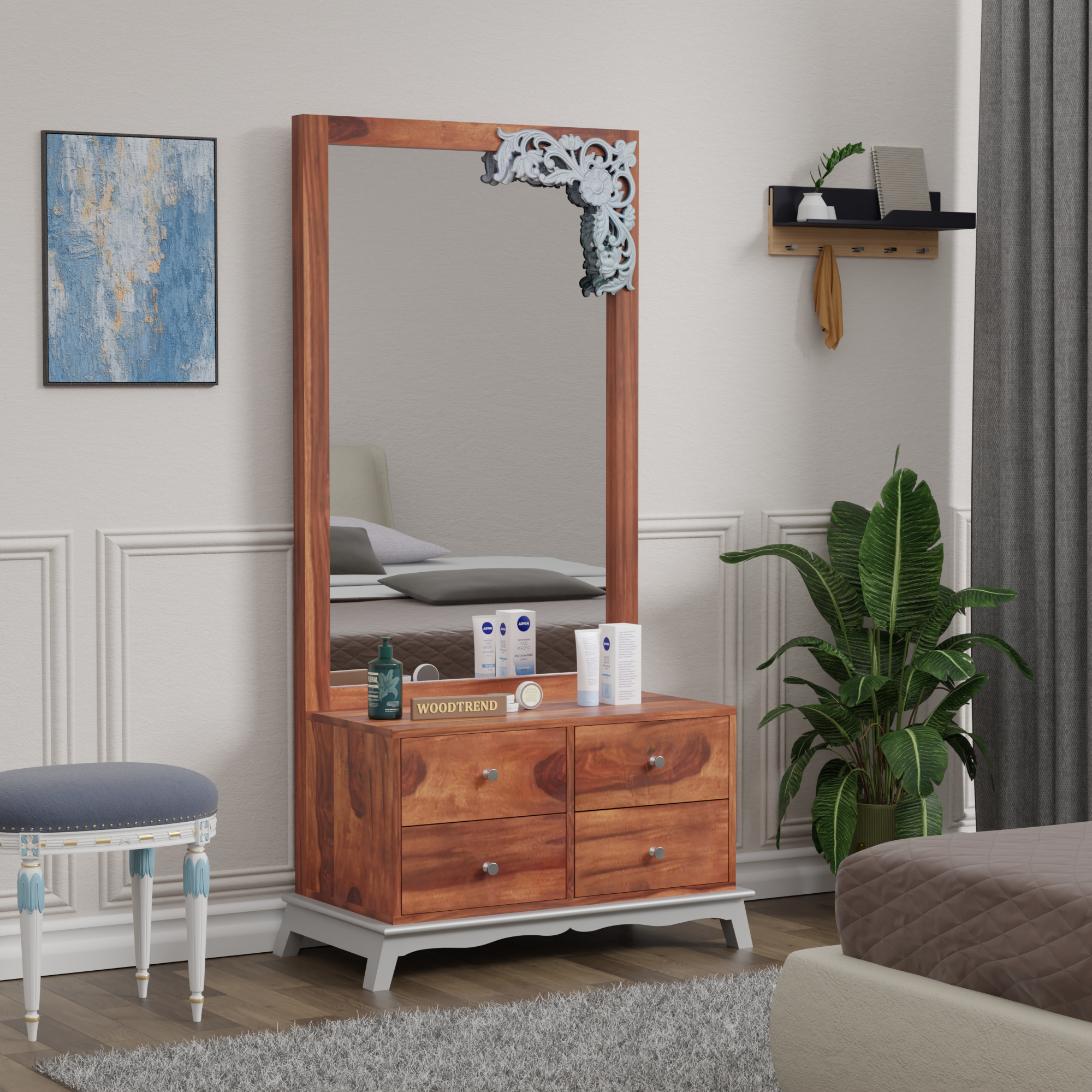 Woodtrend Sheesham Wood Dressing Table with four drawers