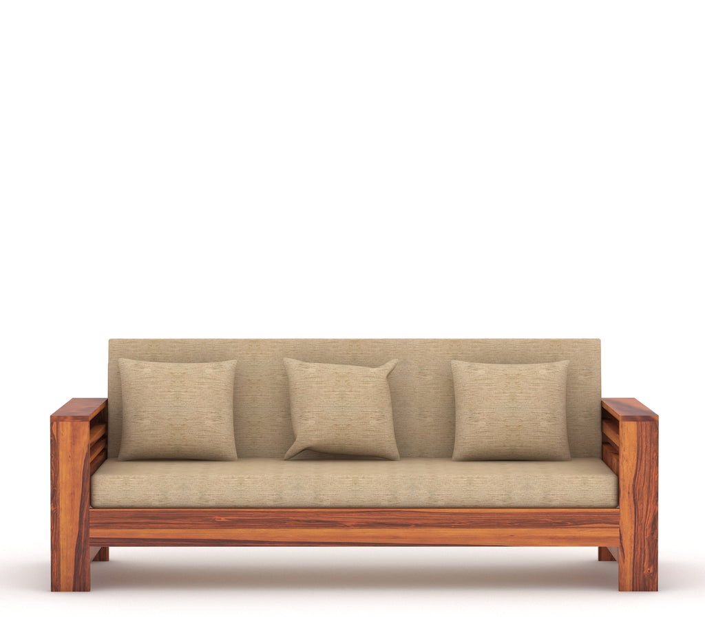 Woodtrend Sofa Set 3 Seater Living Room in Honey Finish