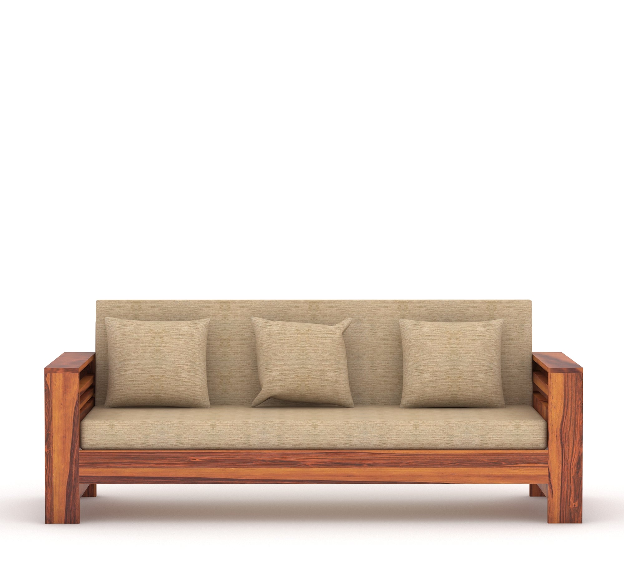Woodtrend Sofa Set 3 Seater Living Room in Honey Finish