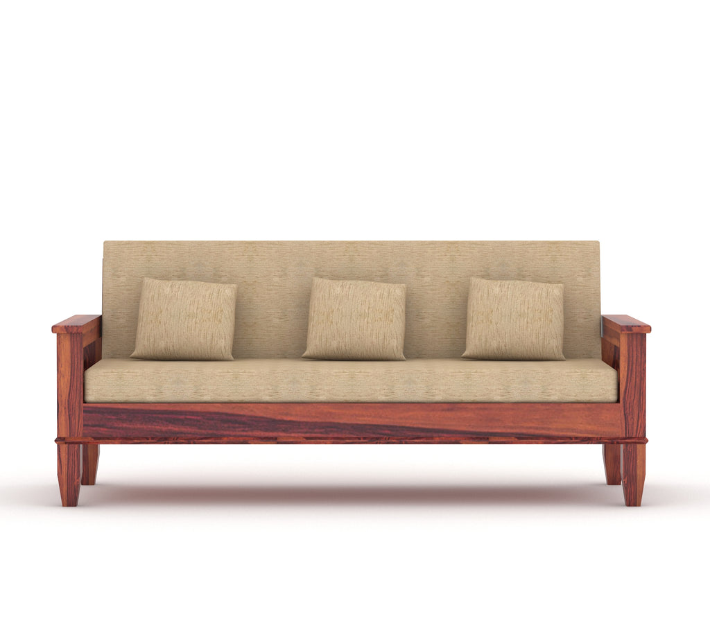 WOODTREND 3 Seater Sofa Set Natural Teak Finish