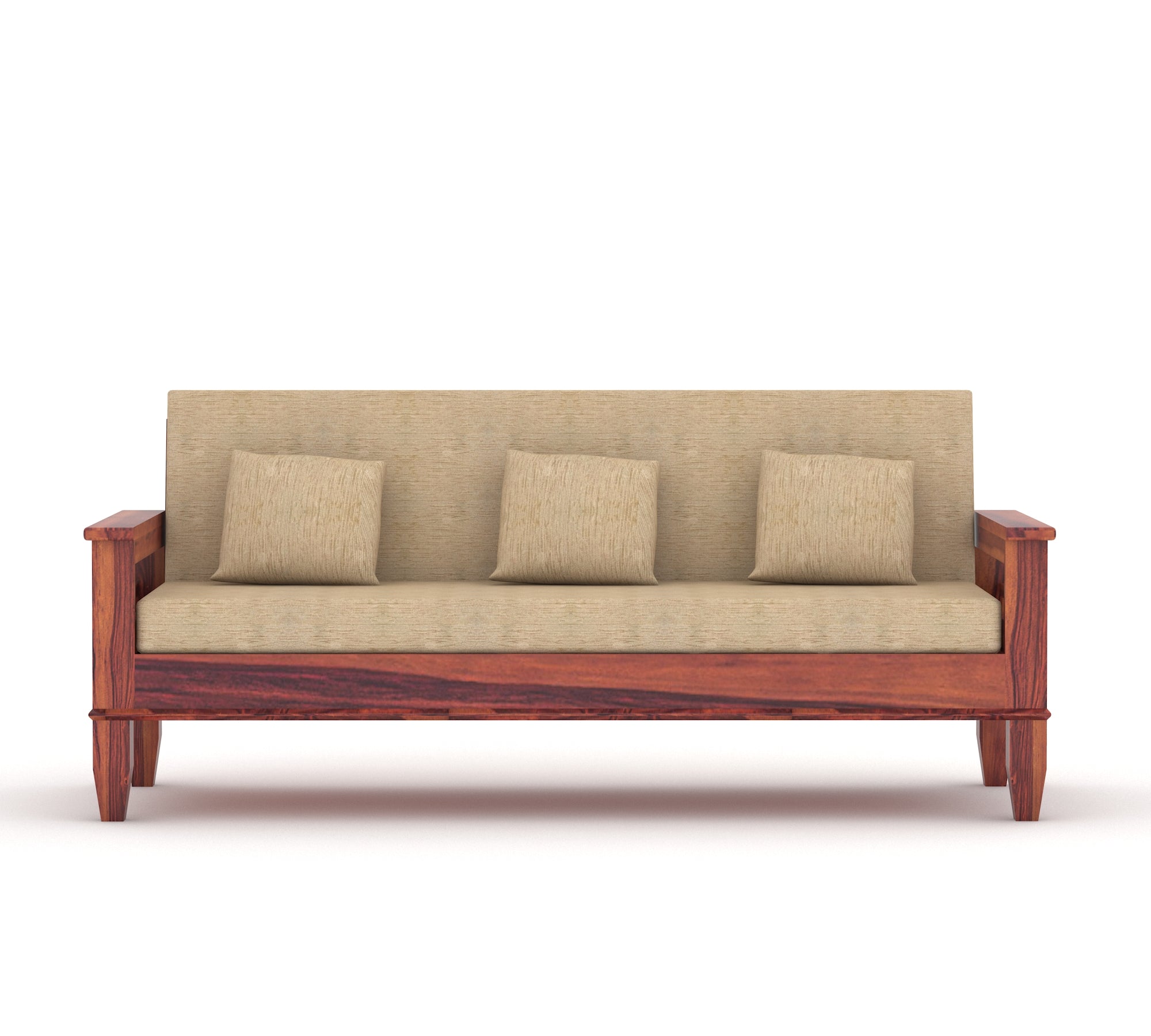 WOODTREND 3 Seater Sofa Set Natural Teak Finish