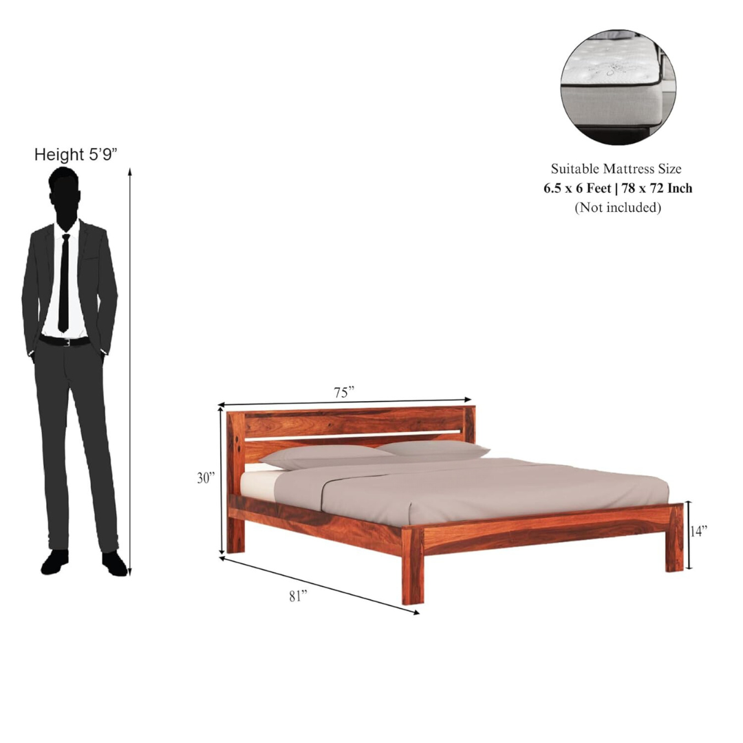 Woodtrend Sheesham Wood King Size Bed Without Storage