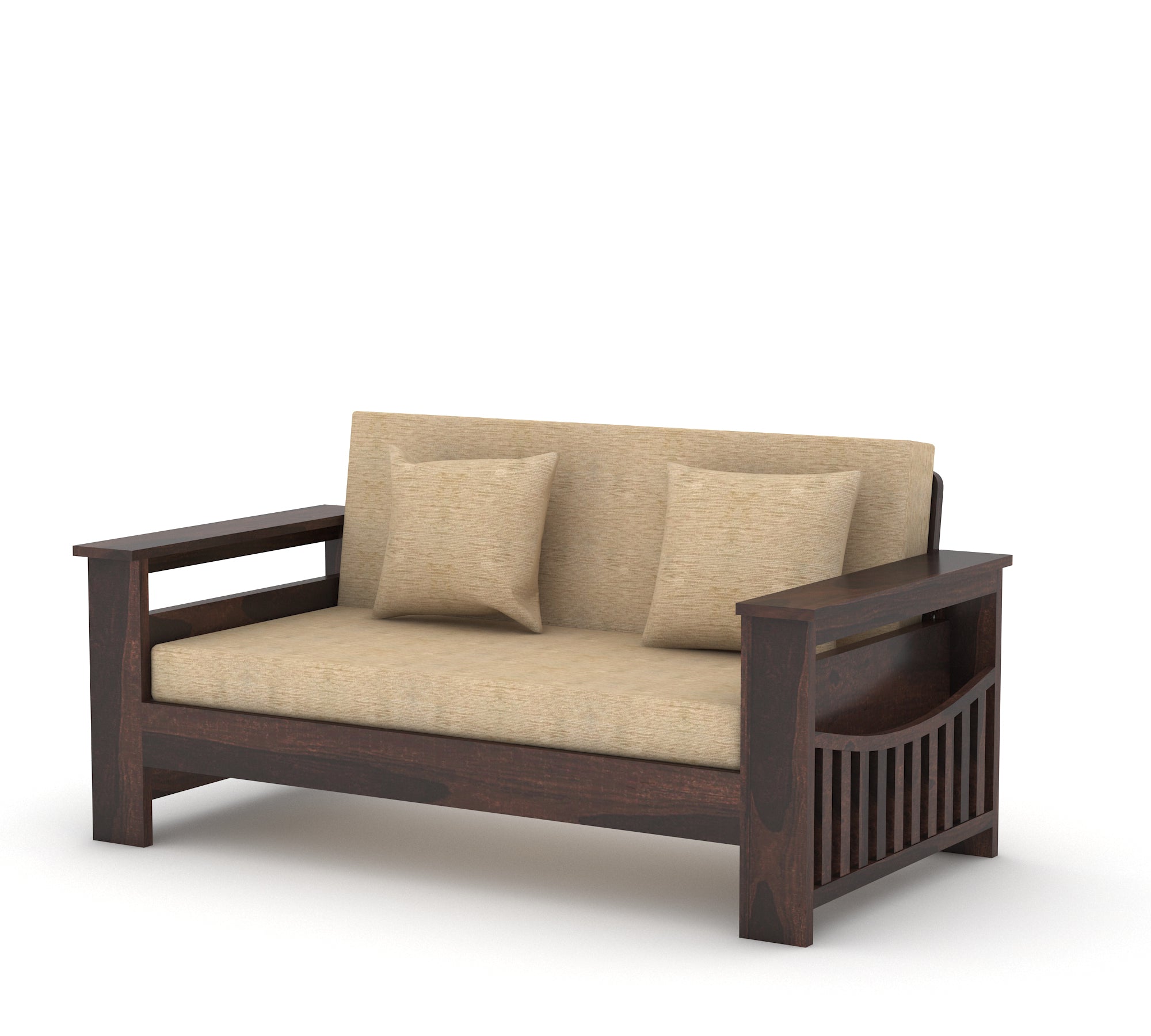 Woodtrend Sofa Set 2 Seater with walnut Finish Living Room