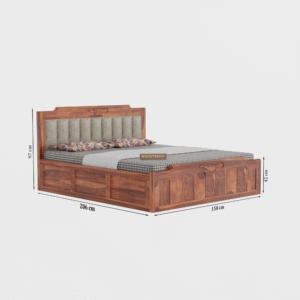 Woodtrend sheesham wood Queen size bed with storage
