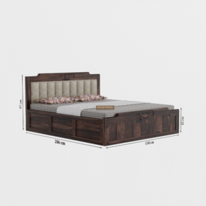 Woodtrend wooden Queen size bed with storage