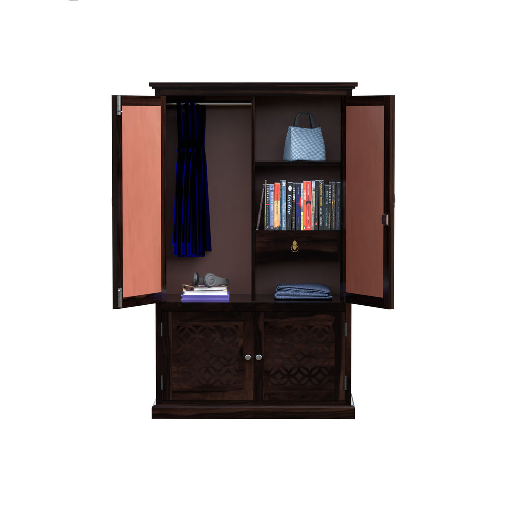 Woodtrend 4 Door Wardrobes Almirah Bedroom Walnut Finish