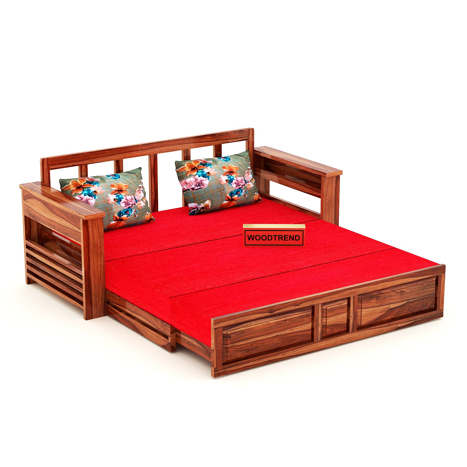 3 Seater Sofa Cums bed for home, Honey Oak Finish