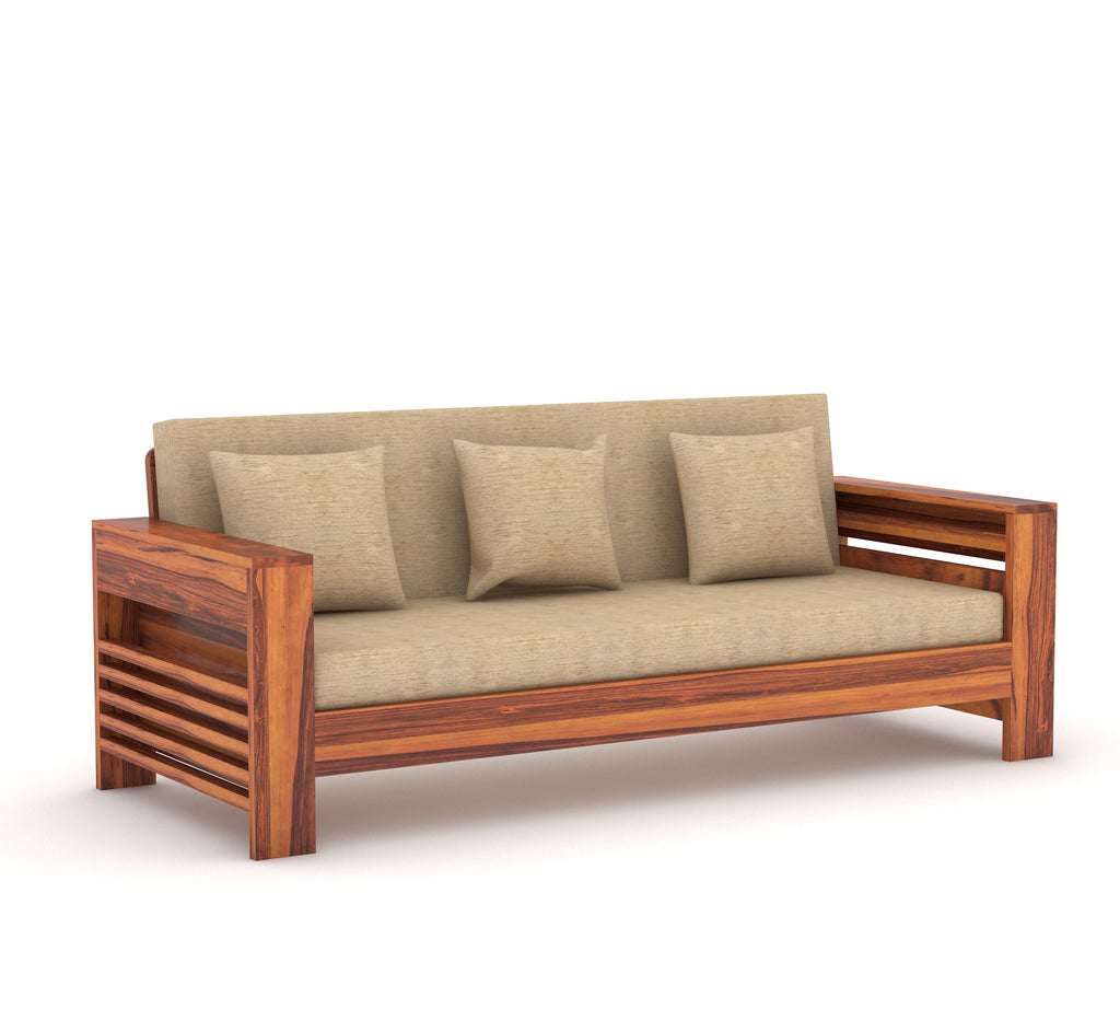 Woodtrend Sofa Set 3 Seater Living Room in Honey Finish