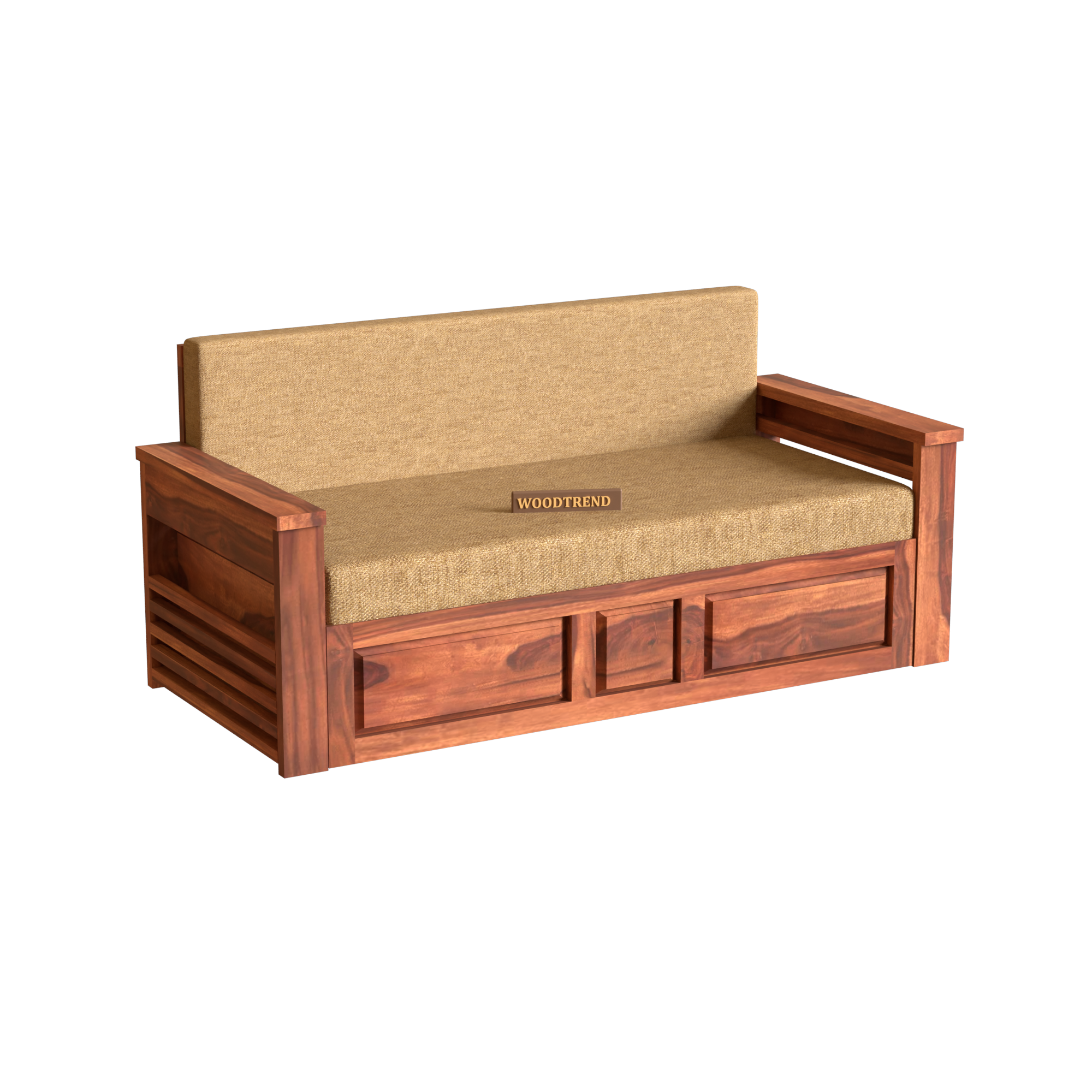 Woodtrend Solid Sheesham Wood 3 Seater Sofa Cum Bed new design