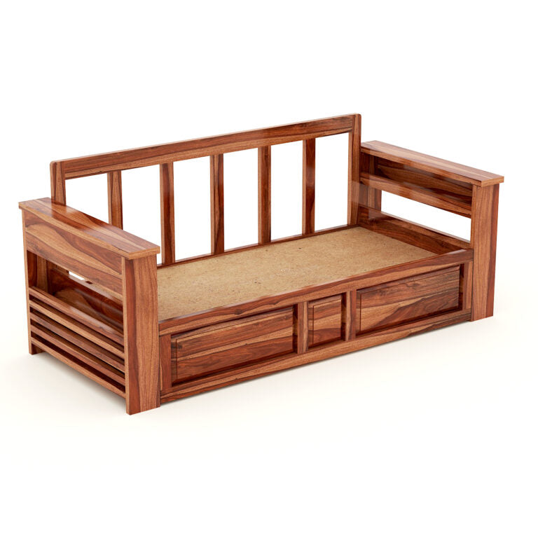 3 Seater Sofa Cums bed for home, Honey Oak Finish