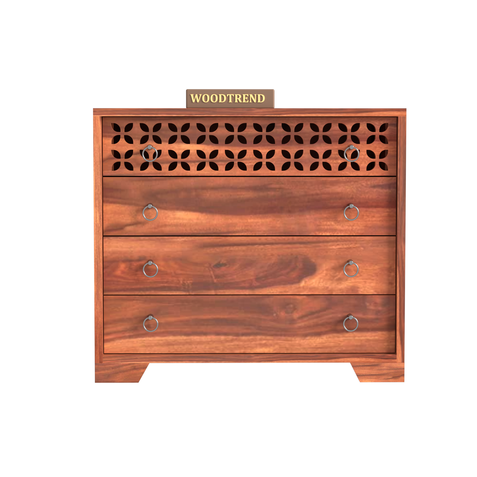Woodtrend 4 Drawer Dresser Chest Honey Finish