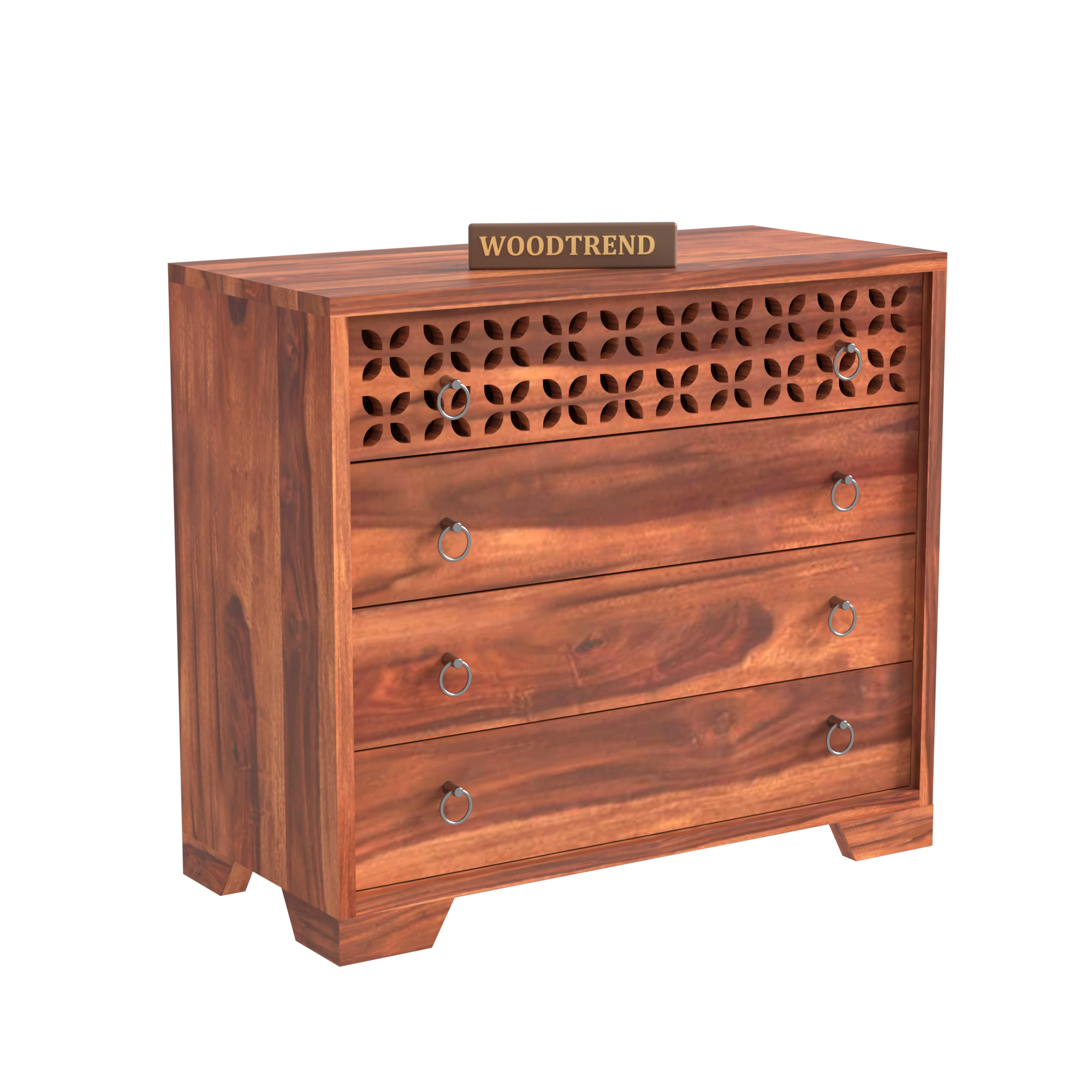Woodtrend 4 Drawer Dresser Chest Honey Finish