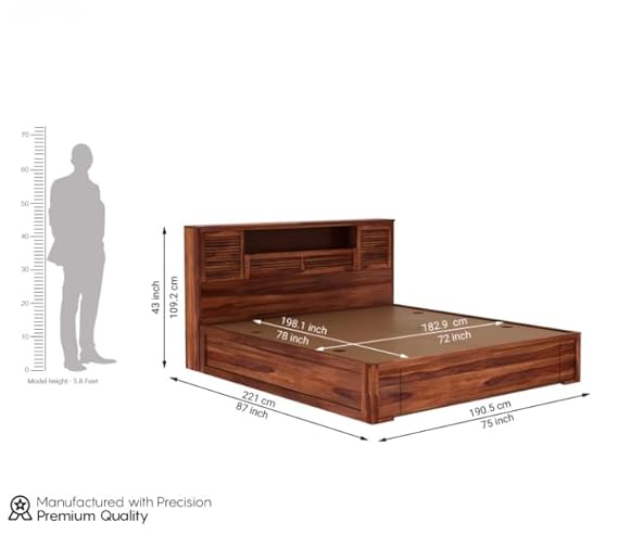 WOODTREND King Size Bed with 4-Drawer