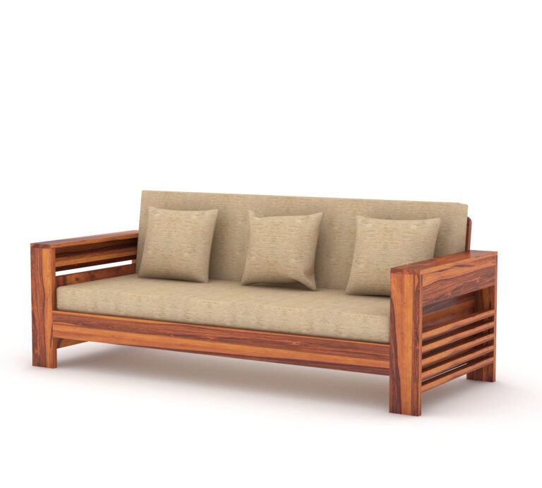 Woodtrend Sofa Set 3 Seater Living Room in Honey Finish
