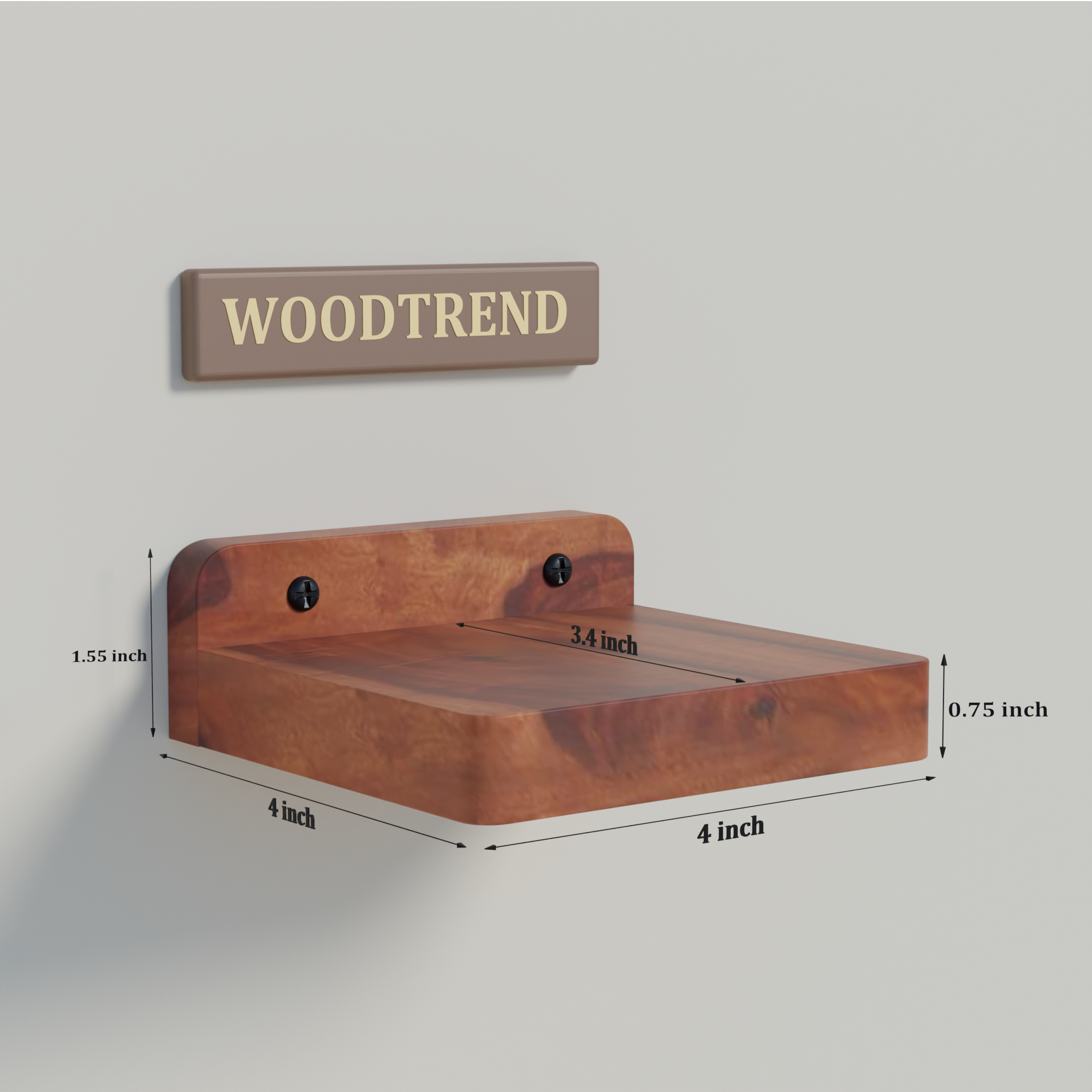 WOODTREND Small Floating Shelves, Set of 2 pcs