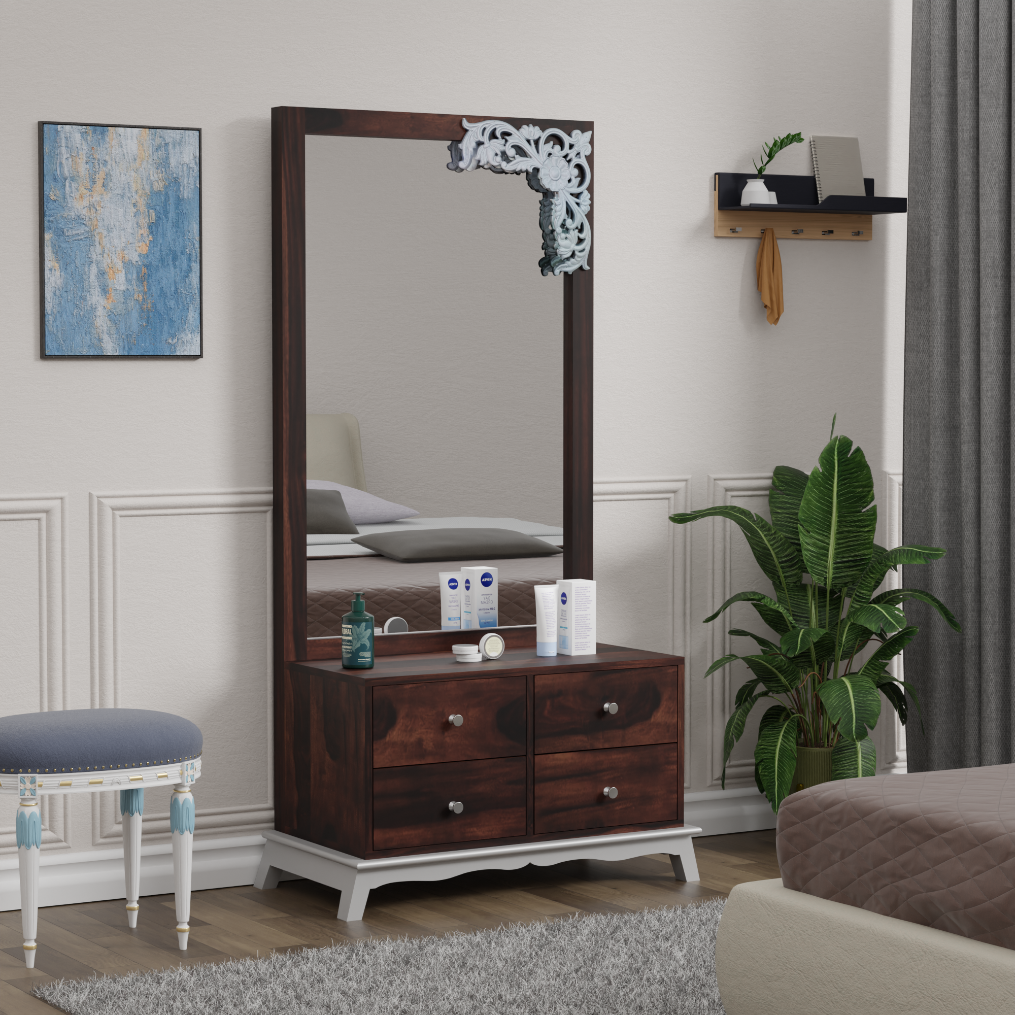 Woodtrend Sheesham Wood Dressing Table with four drawers