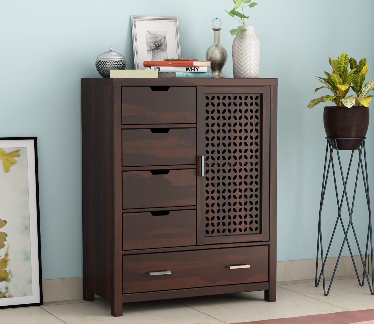 Woodtrend 5 Drawer Chest Honey Finish