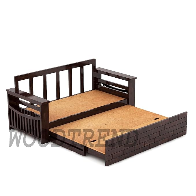 WOODTREND Solid Sheesham 3 Seater Sofa Cum Bed