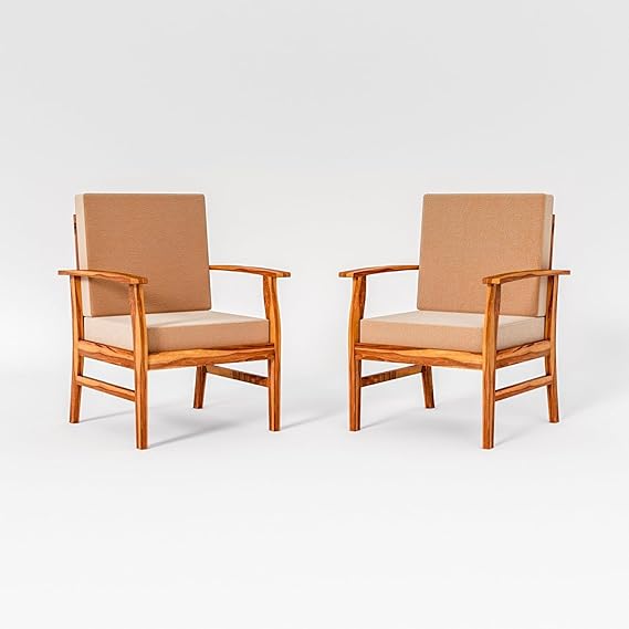 WOODTRAND Wooden Single Seater Sofa | Pack of 2