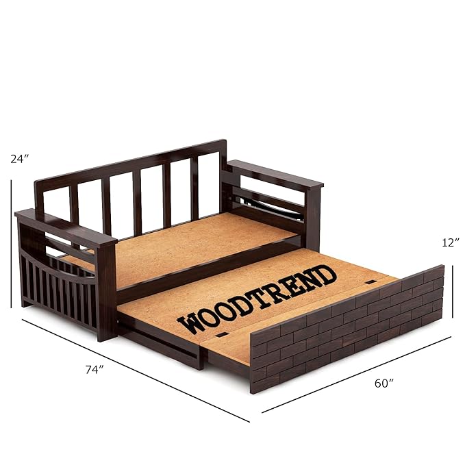 WOODTREND Solid Sheesham 3 Seater Sofa Cum Bed