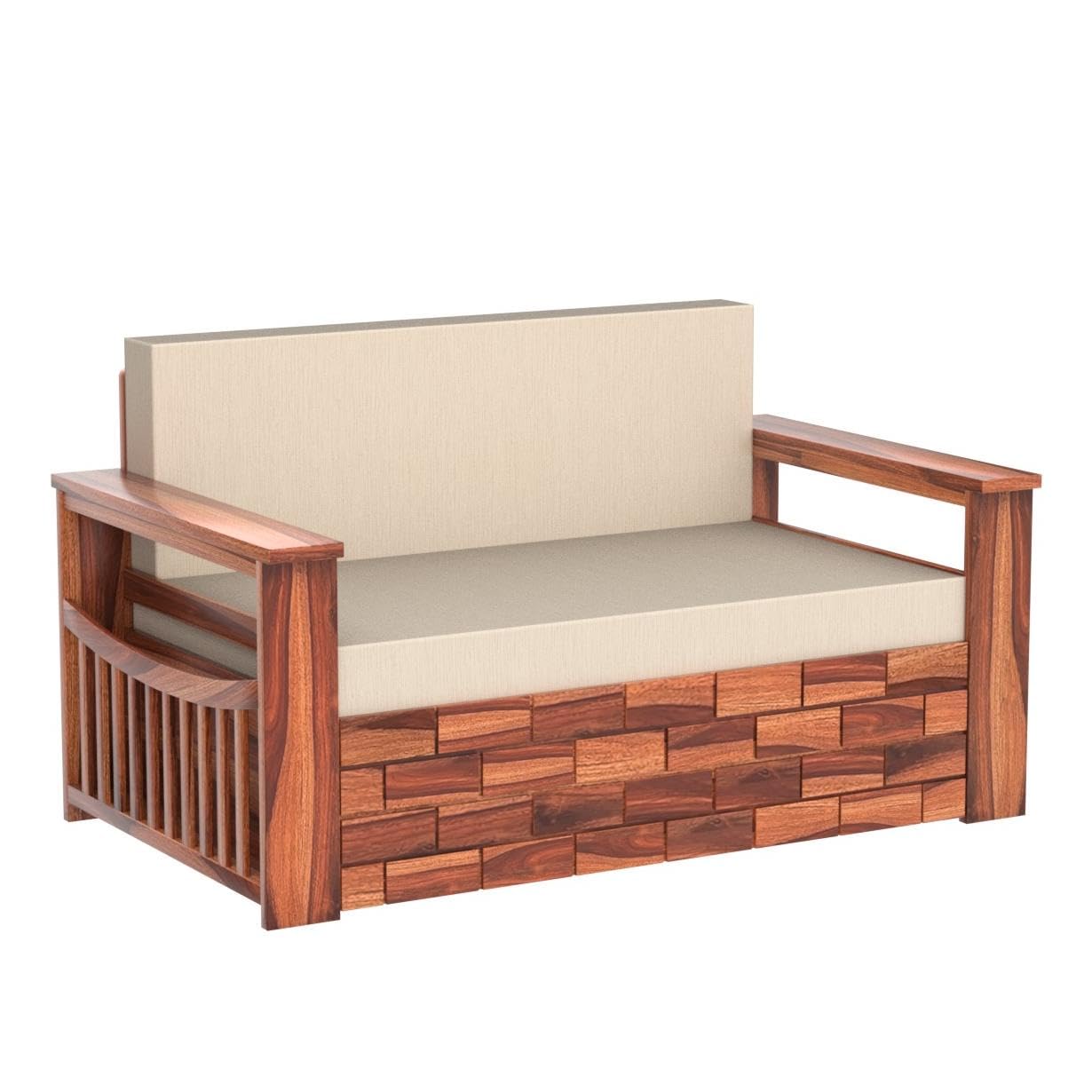 Solid Wooden 2 seater sofa Cums Bed