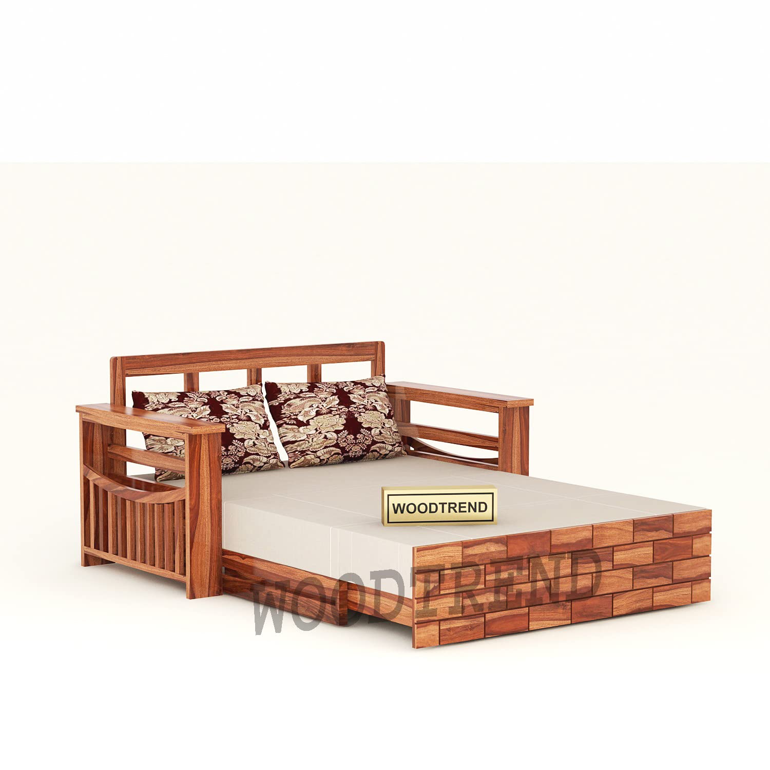 Solid Wooden 2 seater sofa Cums Bed