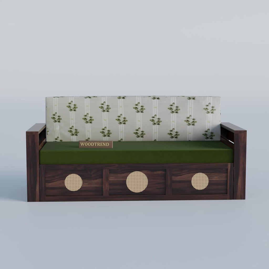 Wooden 3 Seater Sofa Cum Bed with Mattress | 3 Years Warranty