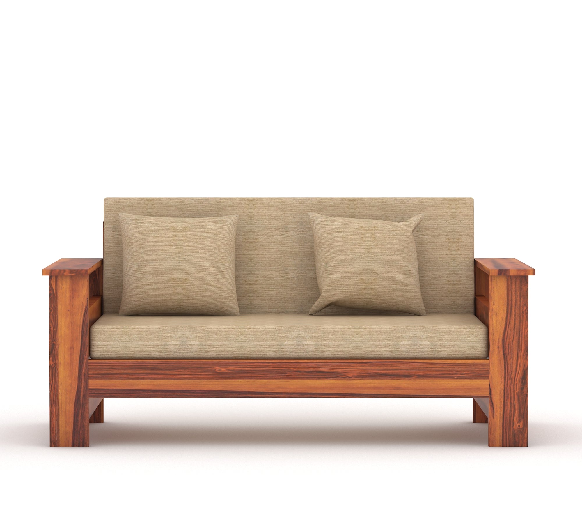 Woodtrend Two Seater Sofa Set with Honey Finish