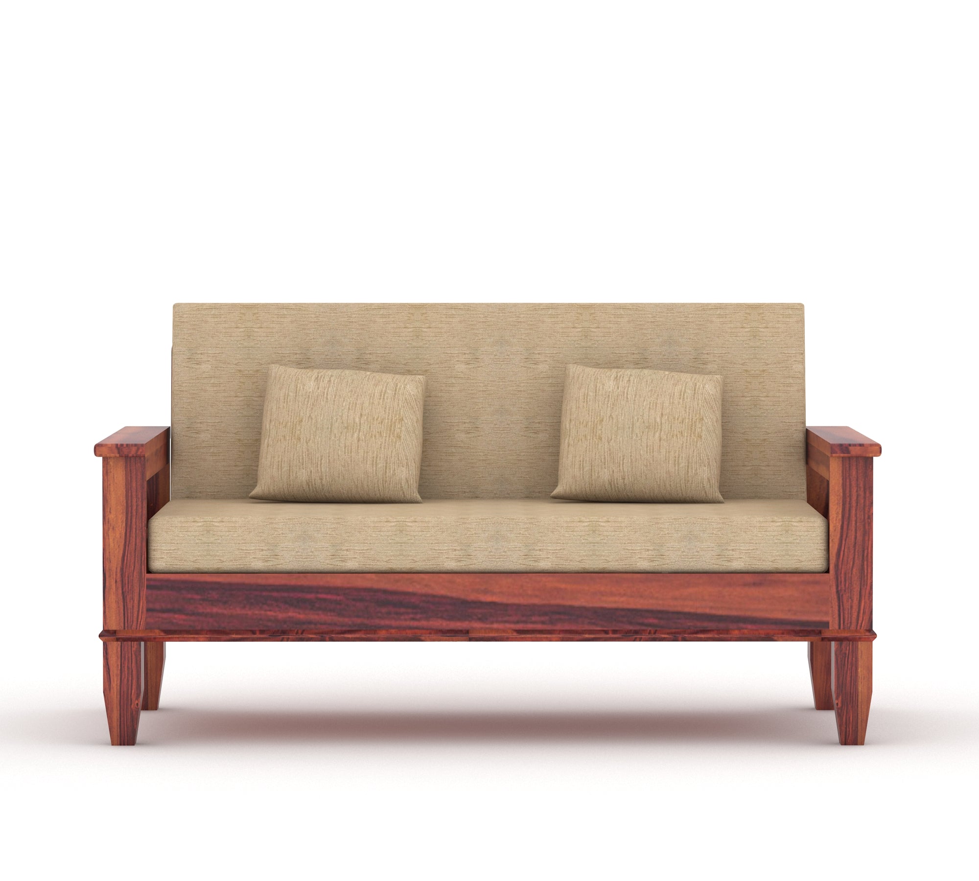 WOODTREND 2 Seater Sofa Set Natural Teak Finish