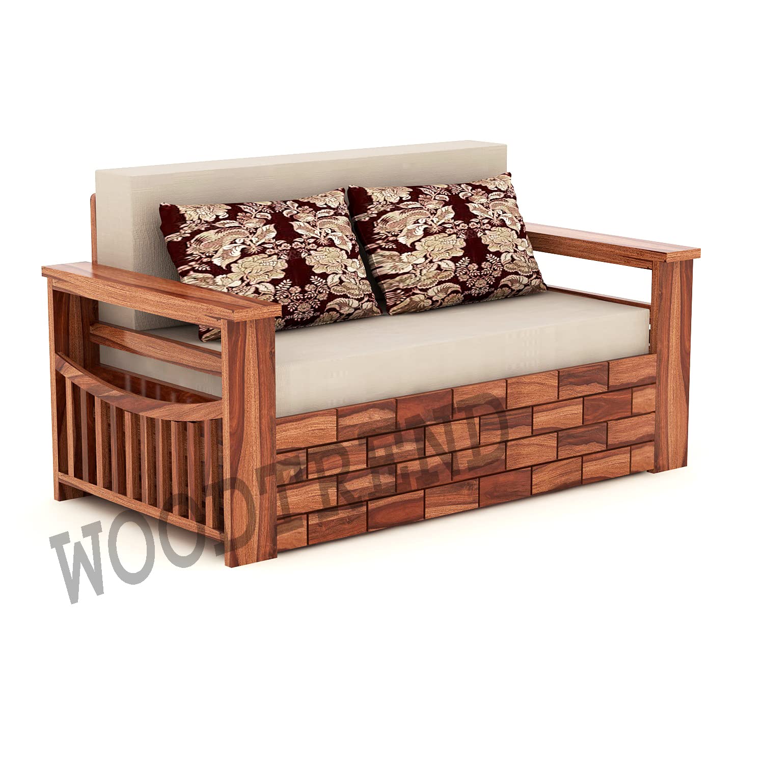 Solid Wooden 2 seater sofa Cums Bed