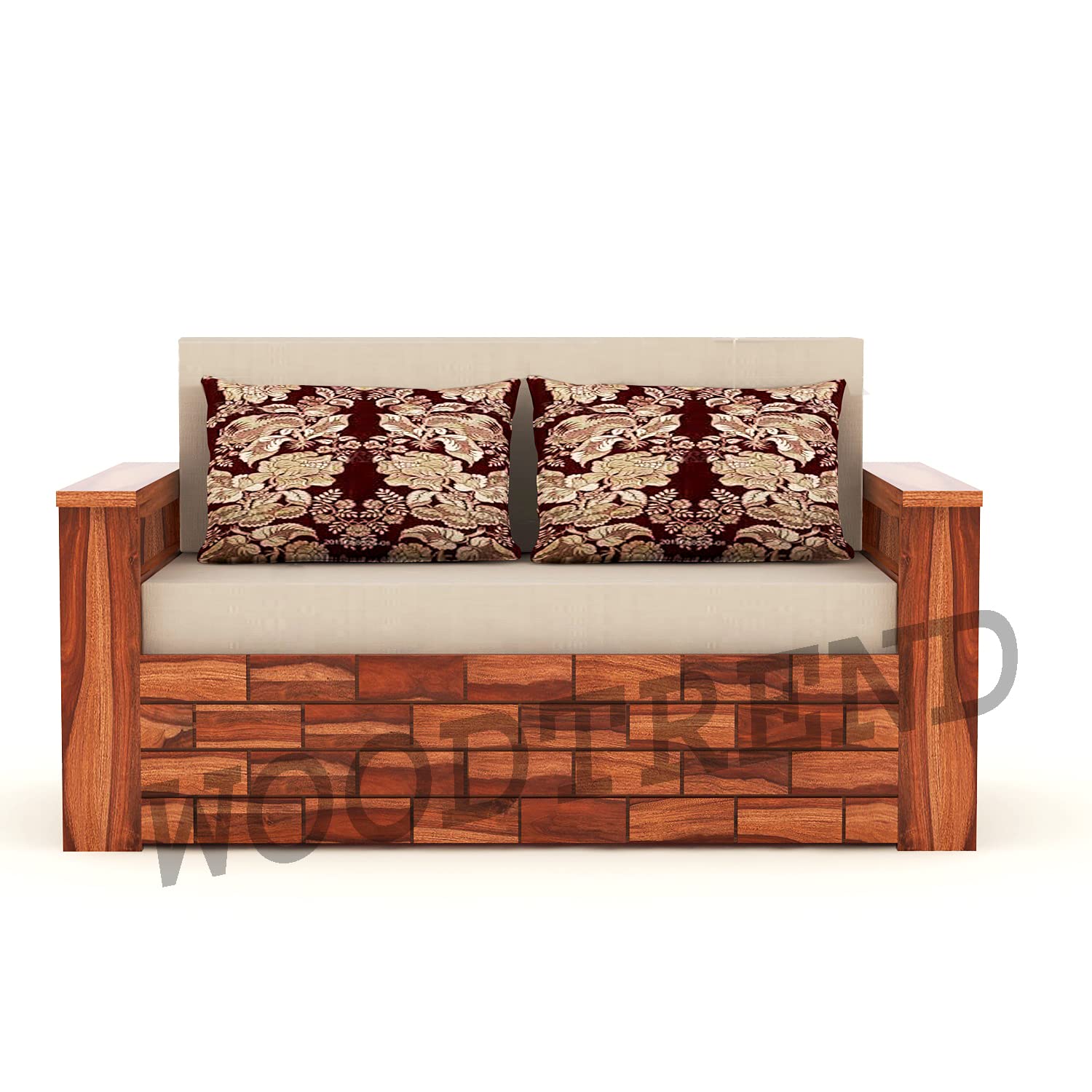 Solid Wooden 2 seater sofa Cums Bed