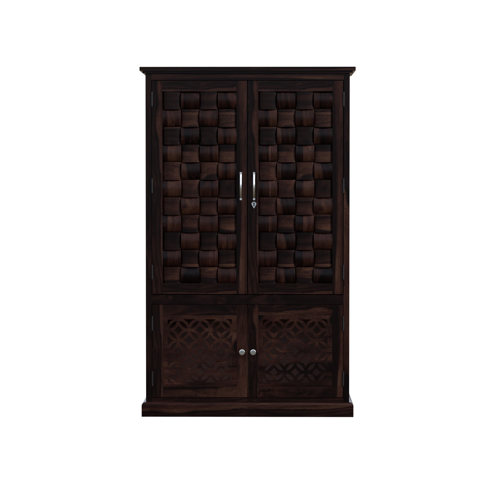 Woodtrend 4 Door Wardrobes Almirah Bedroom Walnut Finish