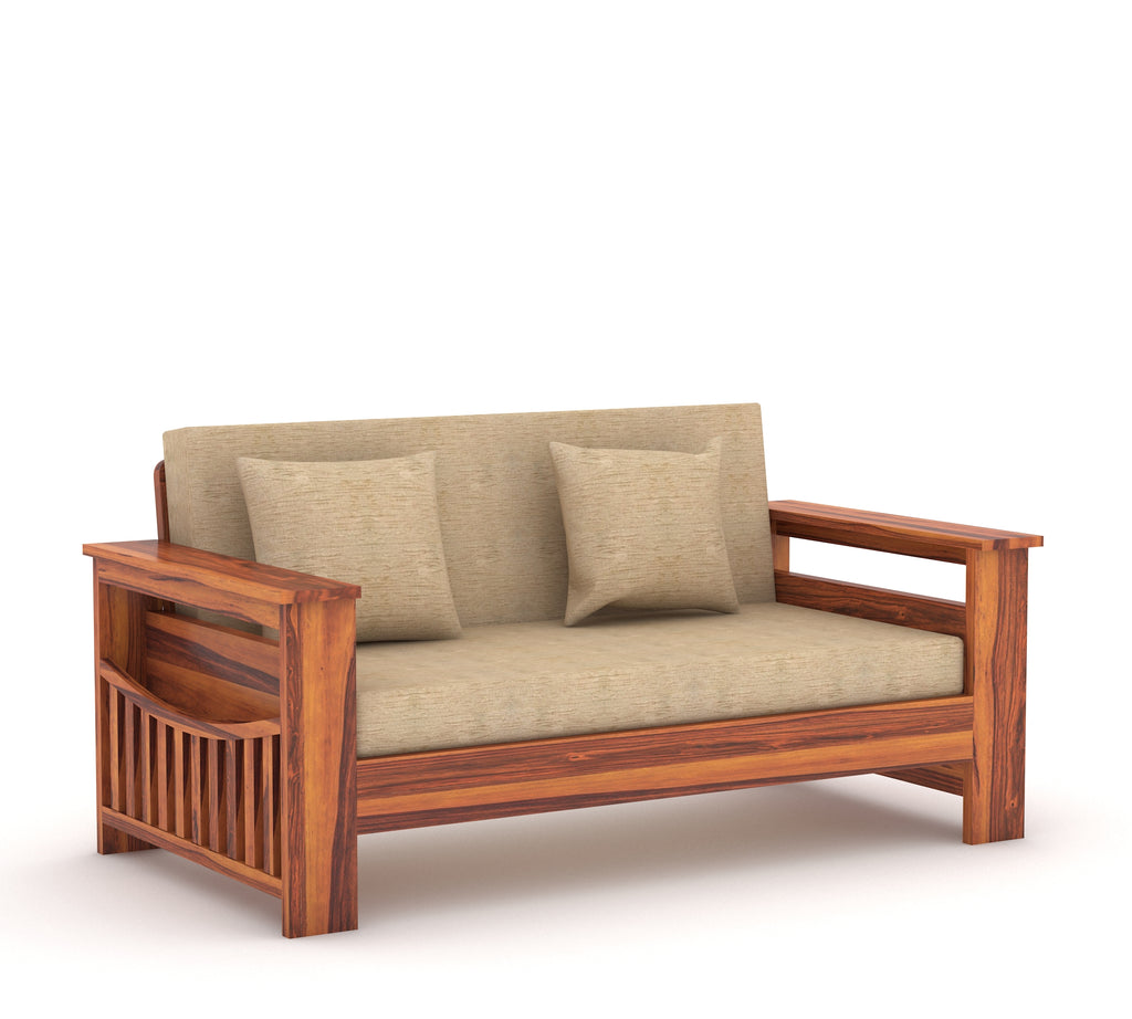 Woodtrend Two Seater Sofa Set with Honey Finish