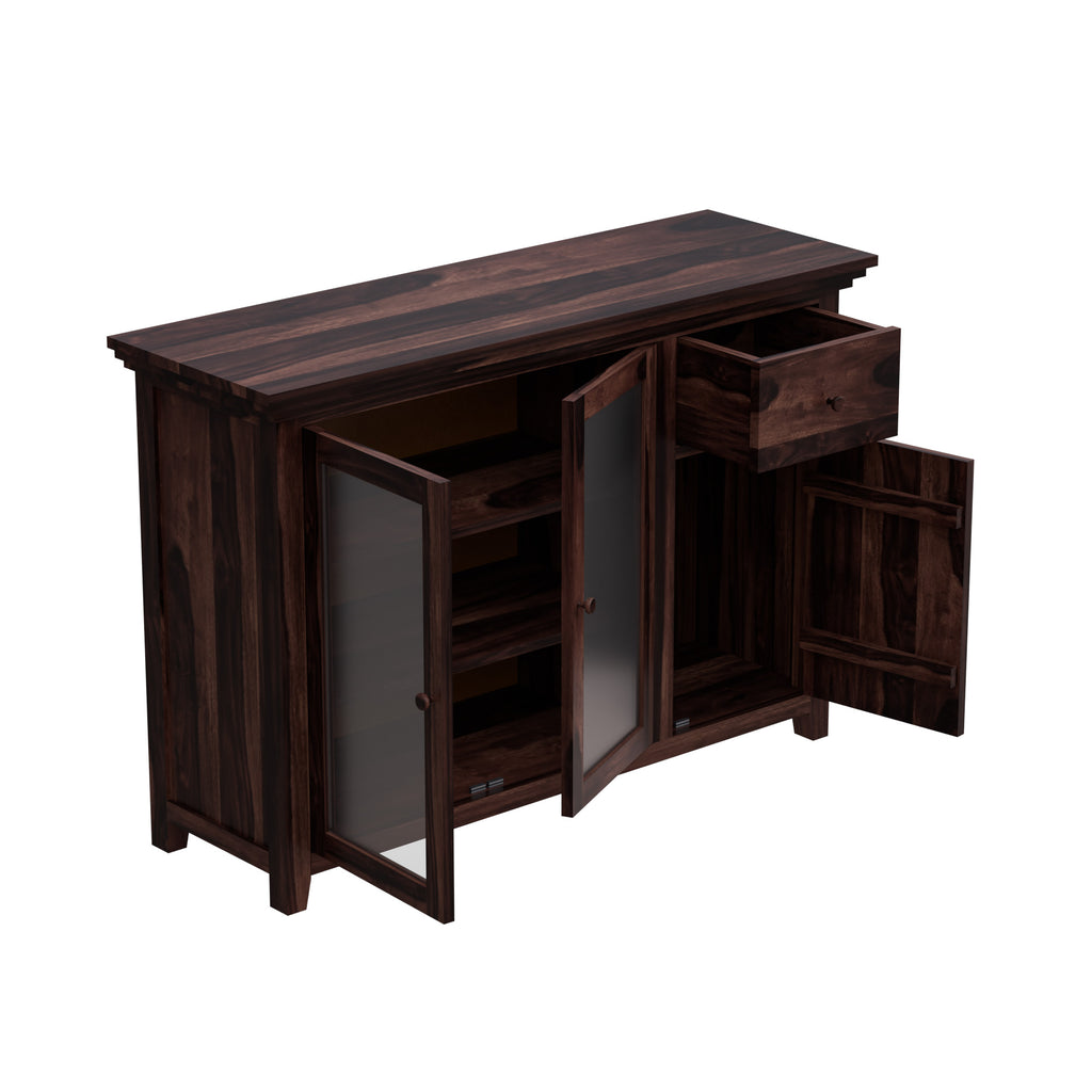 kitchen storage cabinets Kitchen Cabinet with Glass Door Walnut Finish