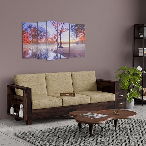 WOODTREND 3 Seater Sofas Set with 2 Drawer Storage