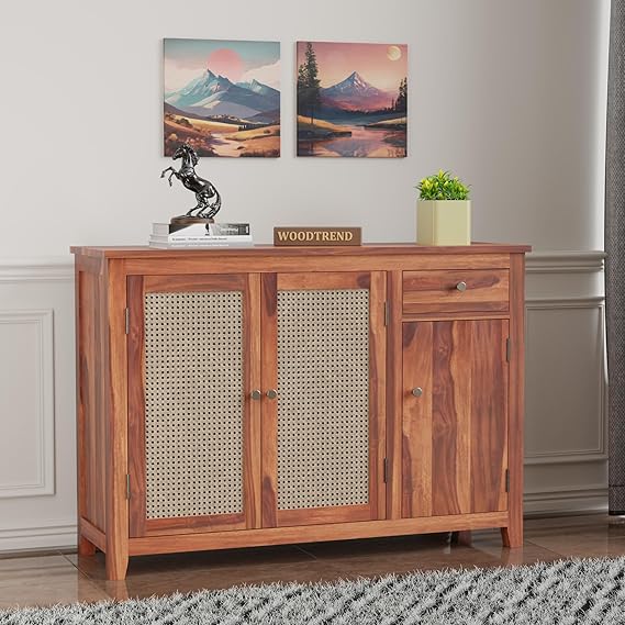 WOODTREND Solid Sheesham Wood Kitchen Cabinet