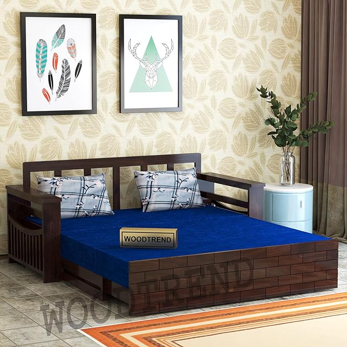 WOODTREND Solid Sheesham 3 Seater Sofa Cum Bed